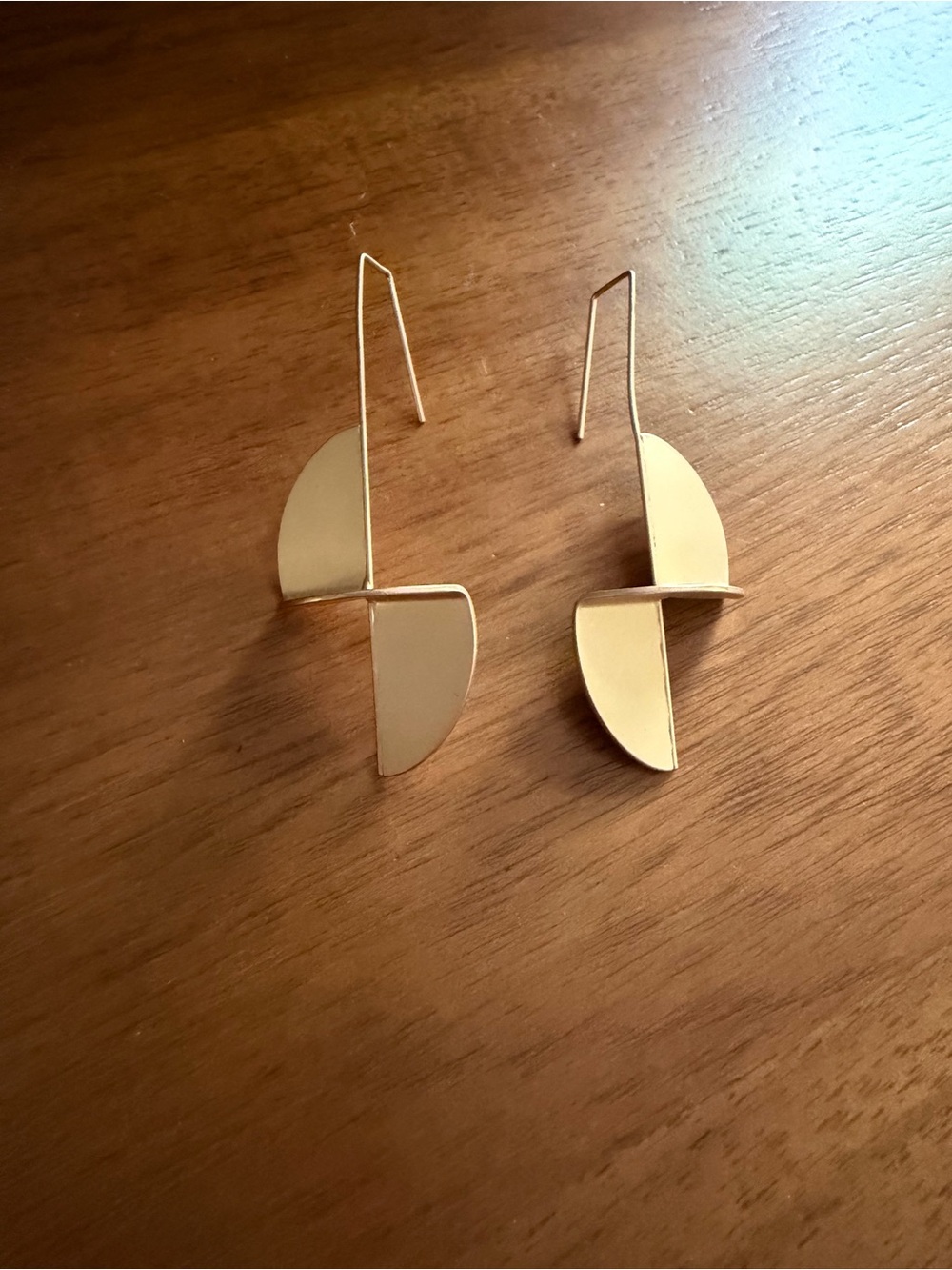 Matte Gold Sculptural Drop Earrings